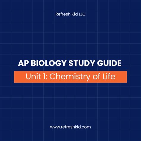AP Biology Study Guide – Unit 1: Chemistry of Life