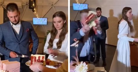 Man Destroys Wedding Cake