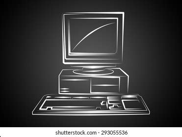 Old Computer Art Illustration Stock Illustration 293859128
