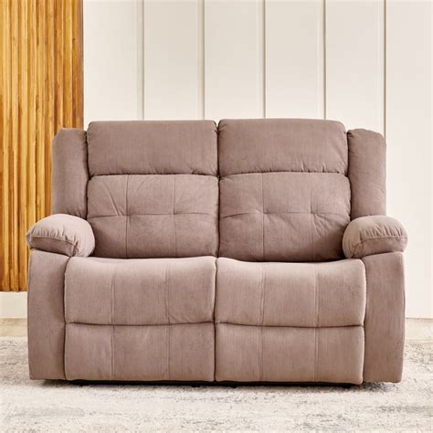 Buy Helios Zurich Fabric 2-Seater Recliner - Brown from Home Centre at ...
