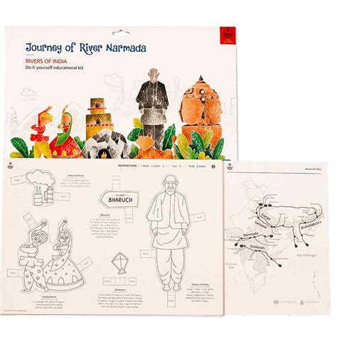 Buy Narmada Rivers of India DIY Kit | 11 Coloring Templates, 1 Map Of ...