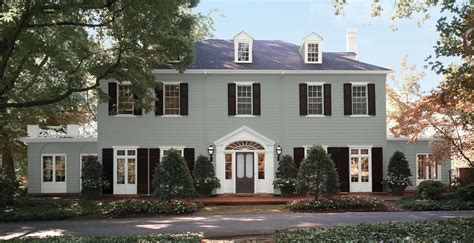 Cool Classic Colonial | Home Exterior Color Inspiration | Behr
