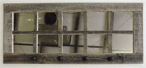 Buy Long Window Pane Mirror with Decorative Coat Hooks, (36.5 X 18 ...