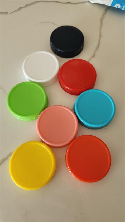 Amazon.com: POBAN 8 Pack Colorful Plastic Regular Mouth Mason Jar Lids ...
