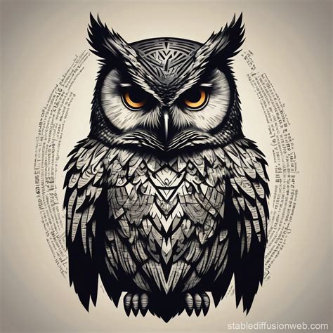 Silhouette of Owl with Words | Stable Diffusion Online