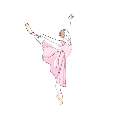 Ballerina-Ballett-Tänzerin abstrakte Vektorgrafik Strichzeichnung ...