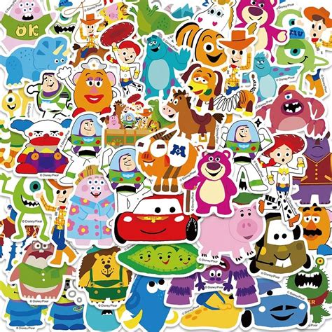 Disney 50pcs Pixar Animation Collections Cartoon Exquisite Stickers ...