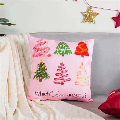 Festive Tree Cushion Cover 16 X 16 Inch Online - Premium Cushion Cover ...