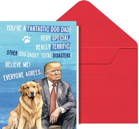 Amazon.com : HiFulerr Trump Fathers Day Card for Dog Dad - Funny ...