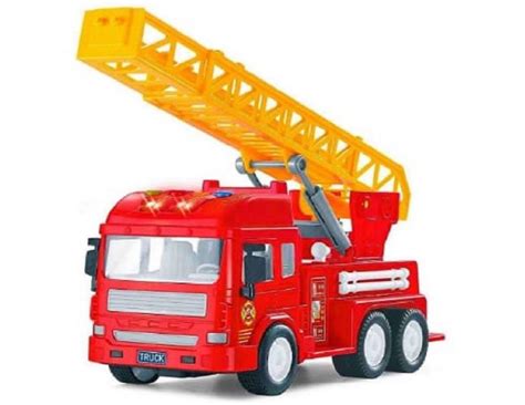 PETIT TOYS Plastic Big size friction powered realistic fire rescue ...