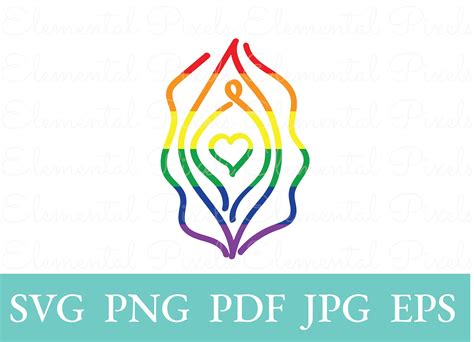 Buy Pride Heart Vulva Svg Hand Drawn Vagina Cute Queer Print Printable ...