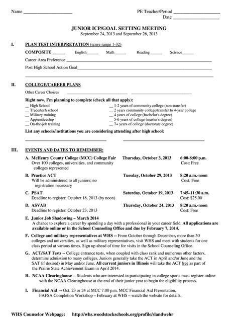 Fillable Online whs woodstockschools PLAN TEST INTERPRETATION (score ...