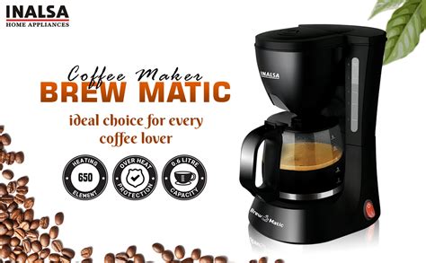 Inalsa 6 Cups 650-Watt Coffee Maker with Anti Drip & Keep Warm Function ...