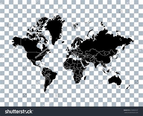 World Map Vector with Borders 的图像结果