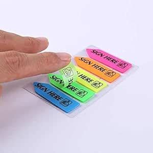 Jorito Rack Jack Neon Sticky Notes - 'Sign Here' Message - Set of 5 ...