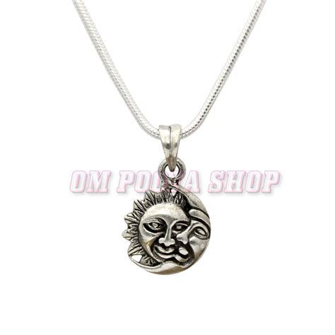 Surya Chandra Mukhi Pendant with Chain in Pure Silver
