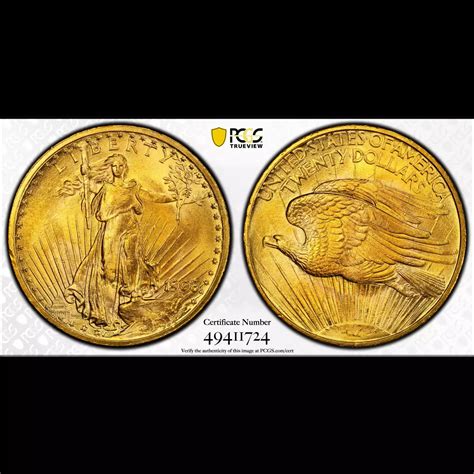 1908 Saint Gaudens $20 Gold Double Eagle PCGS MS-65 No Motto - Old ...