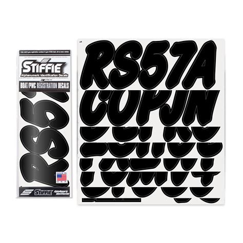 Buy Stiffie WhipOne Black Super Sticky 3" Alpha Numeric Registration ...
