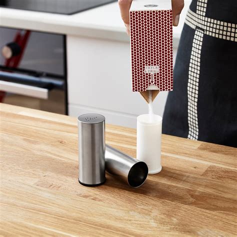 PLATS salt/pepper shaker, set of 2, stainless steel - IKEA