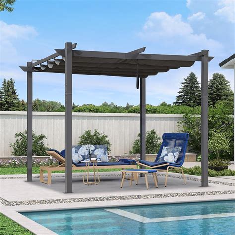 PURPLE LEAF Outdoor Retractable Pergola with Sun Shade Canopy - India ...