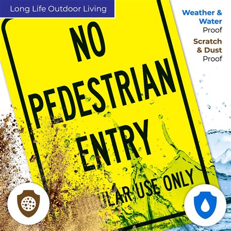 Buy No Pedestrian Entry Vehicular Use Only Sign, 10x7 Inches, Rust Free ...