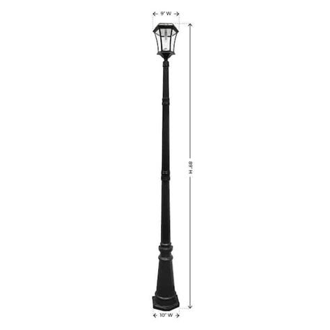 Buy Victorian Bulb Solar Post Light Black 1-Light Integrated LED ...