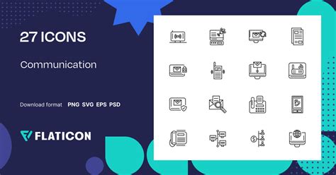 Communication Icon Pack | Black outline | 27 .SVG Icons