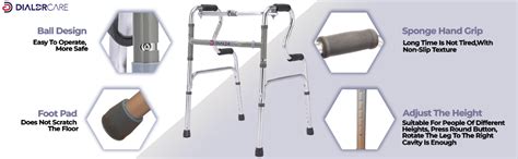 DIALDRCARE Double Handle Aluminum Folding Step-up Walker for Adult ...