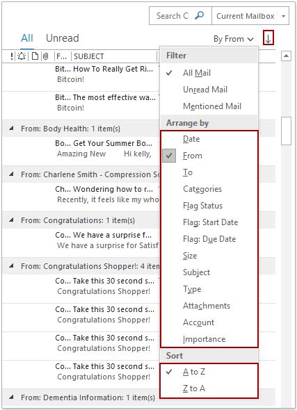 Outlook Inbox Settings 的图像结果