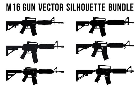 M16 Silhouette M16 Rifle Flat Vector Vector & Photo (Free Trial)