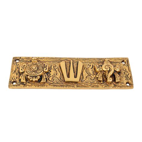 Jaszzart Door Hanging Shankh Chakra Tilak Namah Pure Brass Wall Hangin