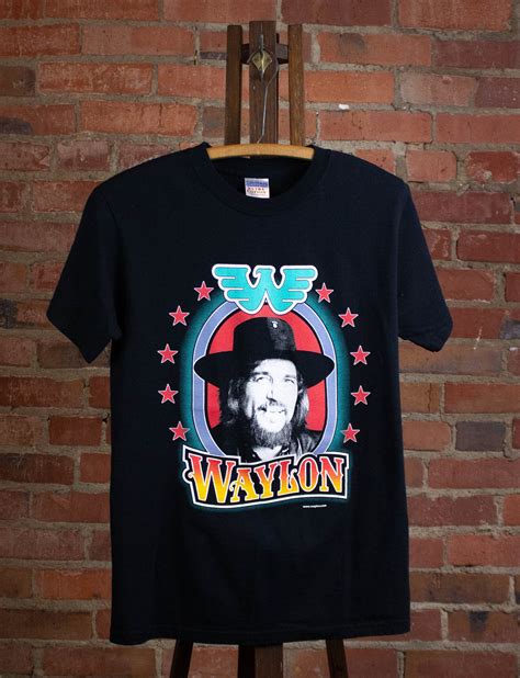 Vintage Waylon Jennings Concert T Shirt 90s Black Small – Black Shag ...