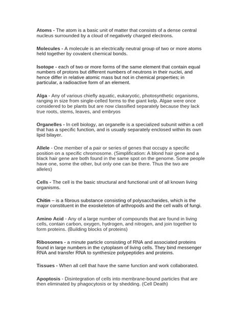 Basic Biology Terms | PDF