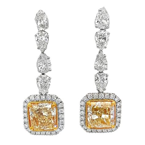 Alexander Beverly Hills 9.20ctt Fancy Yellow Diamond Drop Earrings ...
