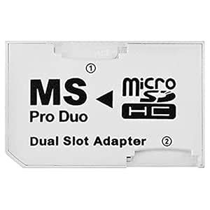 Dual TF to Memory Stick MS Pro Duo PSP Card Dual 2 Slot Adapter ...