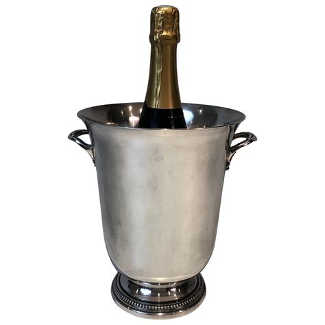 Silver Plated Hand-Hammered Champagne Bucket For Sale at 1stDibs