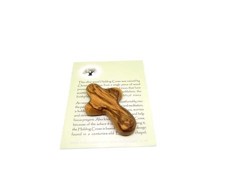 Buy A Mini Olive Wood Holding Comfort Cross Each with Explanation Card ...