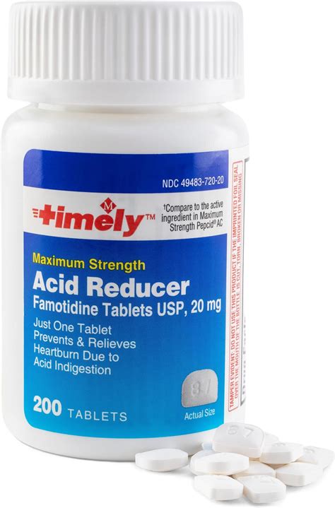 Amazon.com: Timely Acid Reducer Famotidine 20mg - Compare to the active ...