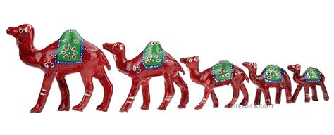 Buy DreamKraft Paper Mache HandCrafted Set of 5 Camel Showpiece for ...