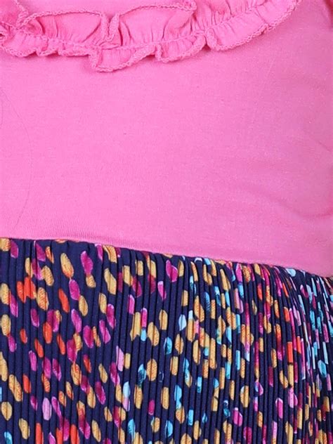 Girls Pink and Multi Coloured Polka Pleated Dress – Stylestone
