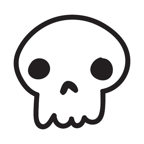Hand gezeichneter Karikaturgekritzelschädel lustiger Karikaturschädel ...
