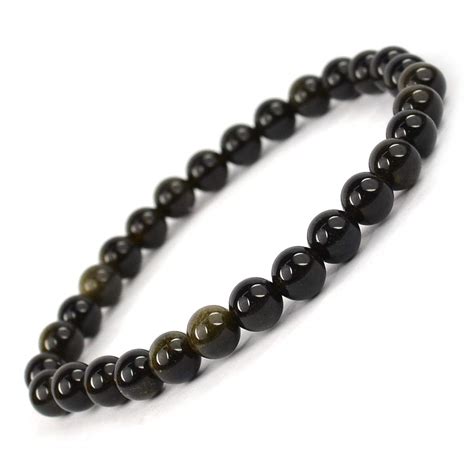 Buy Reiki Crystal Products Black Onyx Bracelet 6 mm Round Bead Reiki ...
