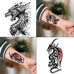 voorkoms Dragon Trible Temporary Tattoo For Male and Female Tattoo ...