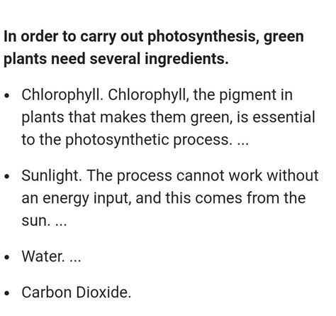 write components of photosynthesis - Brainly.in
