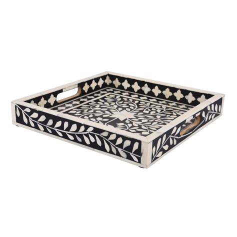 Decorative Trays Alhambra Negra Pattern Bone & Resin Inlay Collection ...