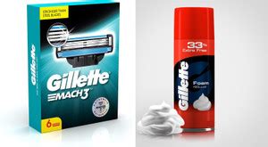 Gillette mach 3 6s and foam (300g) Price in India - Buy Gillette mach 3 ...