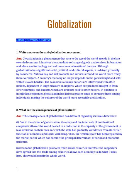 Image result for Globalisation Project Class 12