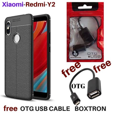 Raj Mobile Xiaomi Redmi Y2 Back Cover Black and Get Boxtron OTG USB ...
