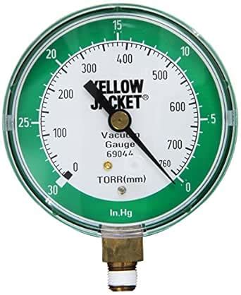 Yellow Jacket 69044 Vacuum Gauge, 0-30" Hg/760-0 Torr, 3 1/8" : Amazon ...