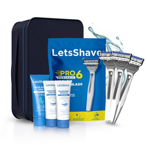 LetsShave Pro 6 Portable Executive Set – 6 Blade Razor Kit with Shave ...